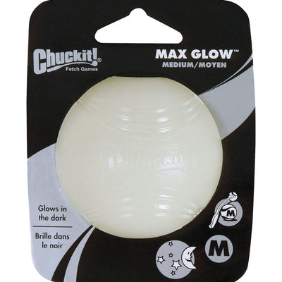 Chuckit! Max Glow White Rubber Dog Toy Medium