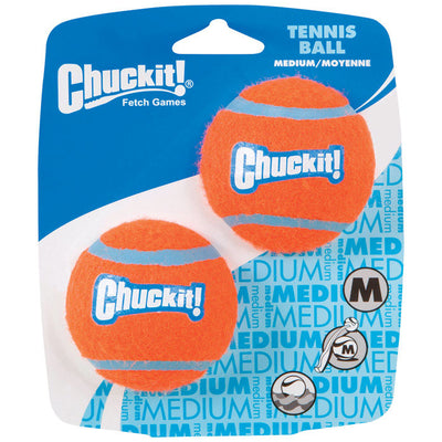 Chuckit! Blue/Orange Rubber Ball Launcher Tennis Balls Medium 2 pk