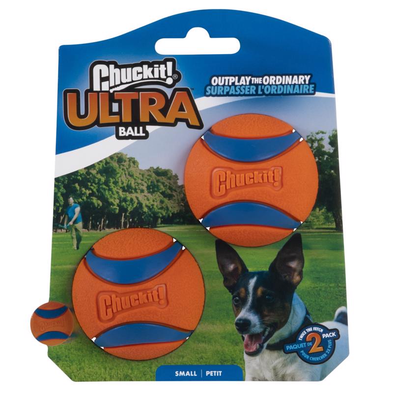 Chuckit! Blue/Orange Rubber Fetch Ball Dog Toy Small 2 pk