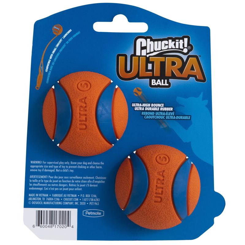 Chuckit! Blue/Orange Rubber Fetch Ball Dog Toy Small 2 pk