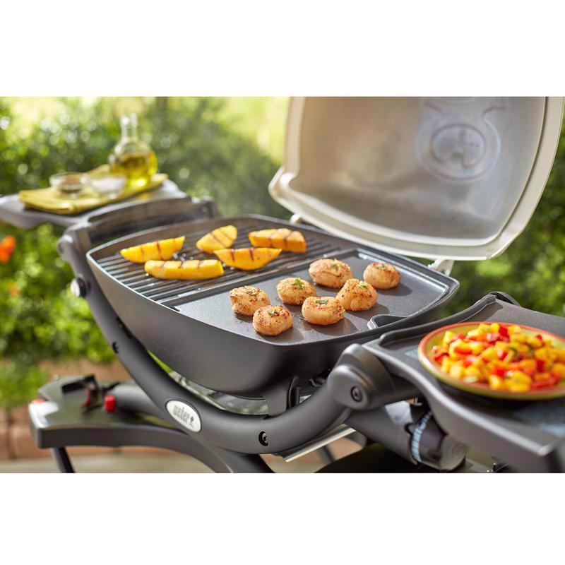 Weber Q 100/1000 Cast Iron/Porcelain Grill Top Griddle 12.6 in. L X 8.6 in. W