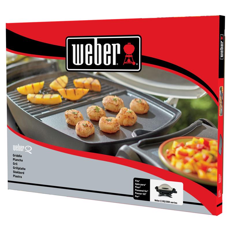 Weber Q 100/1000 Cast Iron/Porcelain Grill Top Griddle 12.6 in. L X 8.6 in. W