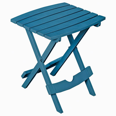 Adams Quik-Fold BlueStone Rectangular Polypropylene Folding Side Table