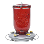 Perky-Pet Hummingbird 32 oz Glass/Metal Mason Jar Nectar Bird Feeder 5 ports