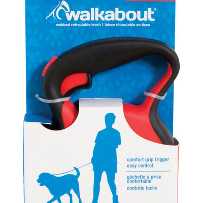 Petmate Walkabout Red Plastic Retractable Leash Medium