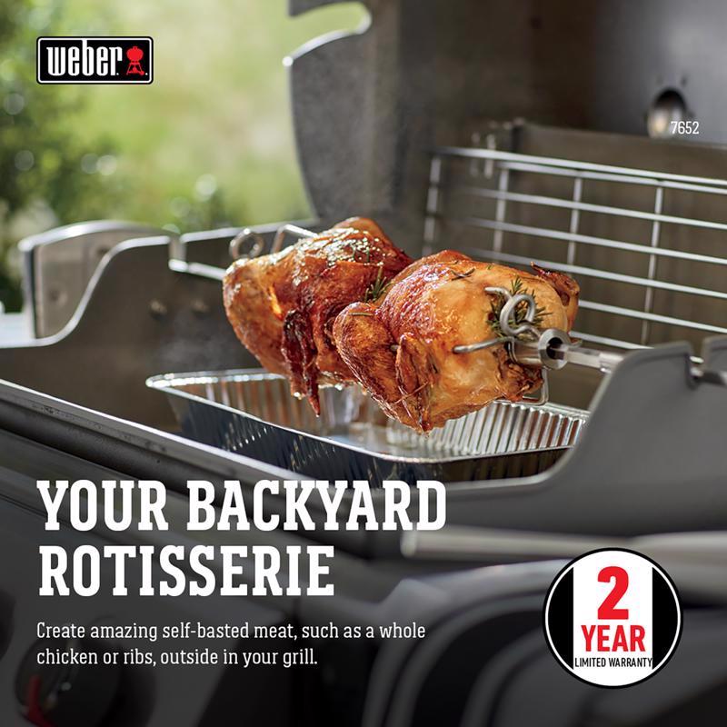 Weber Genesis 300 Series Stainless Steel Grill Rotisserie 42.1 in. L X 4.4 in. W