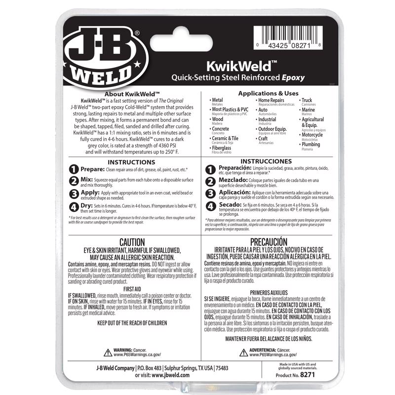 J-B Weld KwikWeld High Strength Automotive Adhesive Paste 10 oz