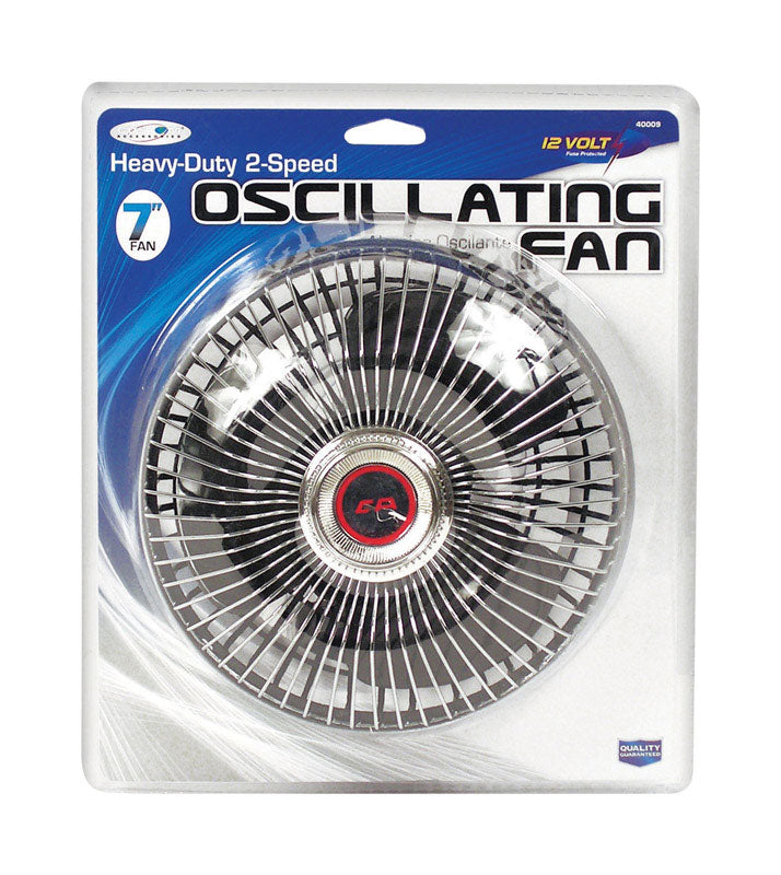 Custom Accessories 12 V Black Oscillating Fan