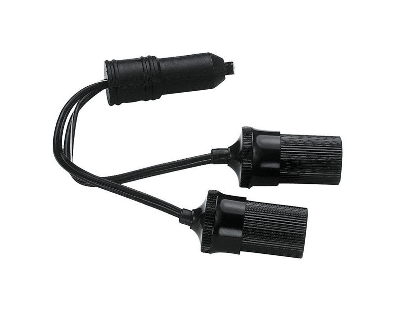 Custom Accessories 12 V Black Twin Plug Lighter Socket