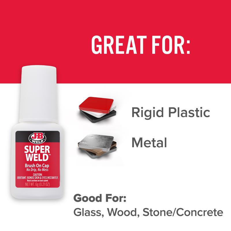 J-B Weld SuperWeld High Strength Glue Clear Super Glue Brush On 0.2 gm
