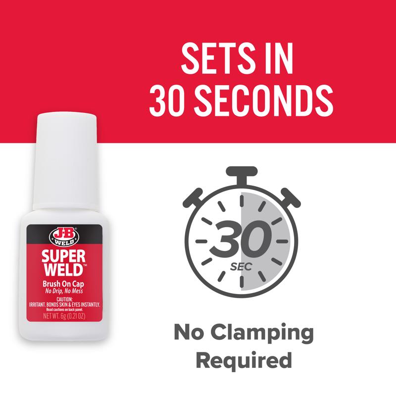 J-B Weld SuperWeld High Strength Glue Clear Super Glue Brush On 0.2 gm