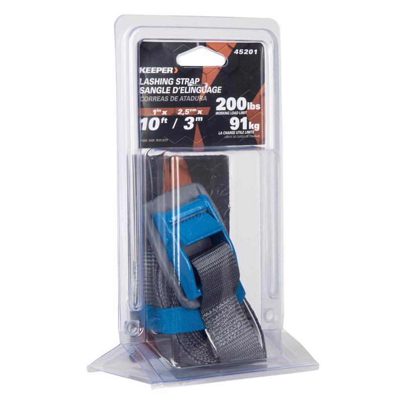 Keeper 1 in. W X 10 ft. L Gray Lashing Strap 200 lb