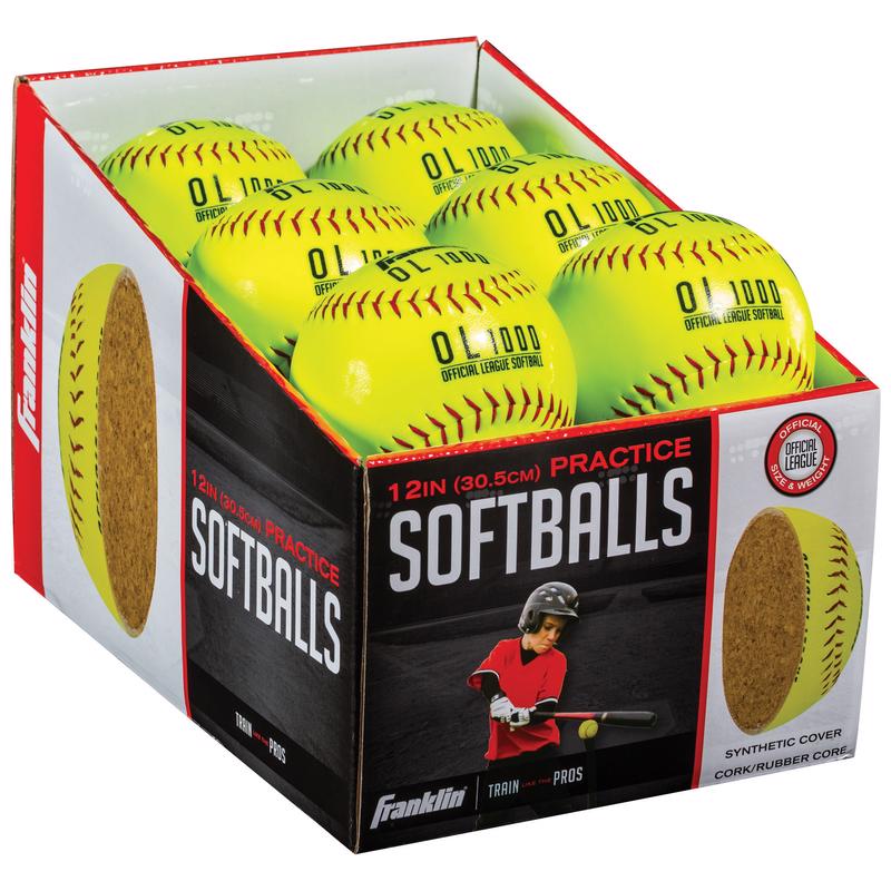 Franklin Yellow Synthetic Softballs 12 in.