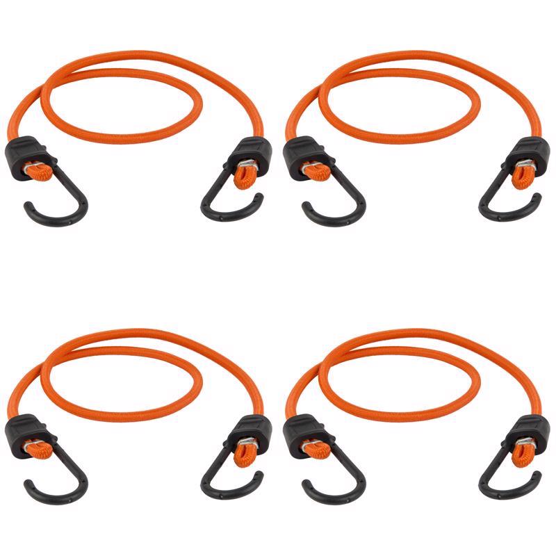 Keeper Black/Orange Bungee Cord 36 in. L X 0.374 in.