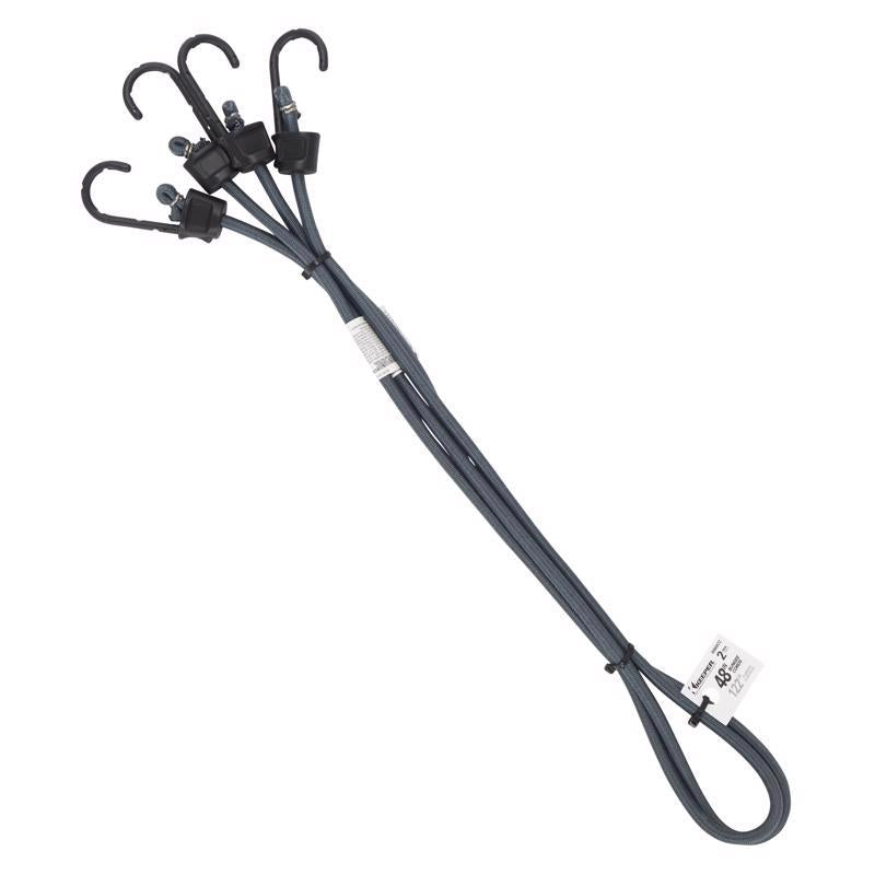 Keeper Black/Gray Bungee Cord 48 in. L X 0.315 in. 2 pk