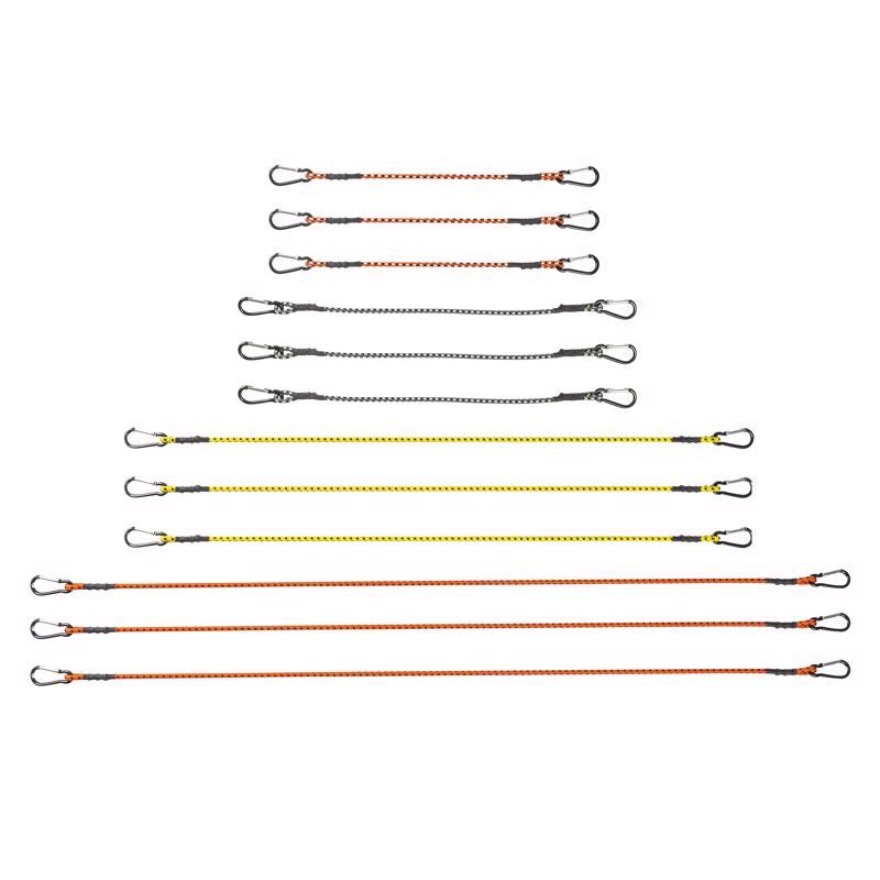 Keeper Assorted Carabiner Style Bungee Cord 18 in. L X 0.315 in. 12 pk