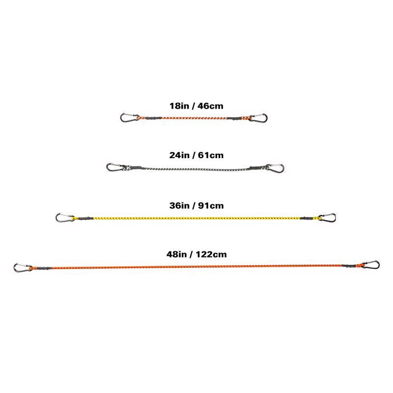 Keeper Assorted Carabiner Style Bungee Cord 18 in. L X 0.315 in. 12 pk