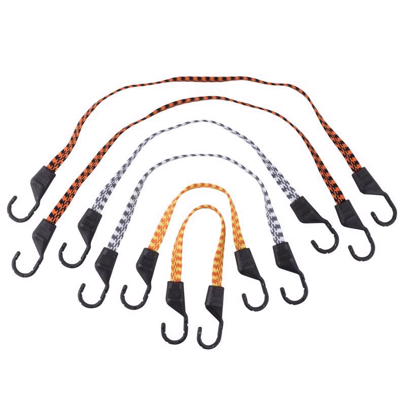 Keeper Assorted Flat Bungee Cord 18 in. L X .0787 in. 6 pk