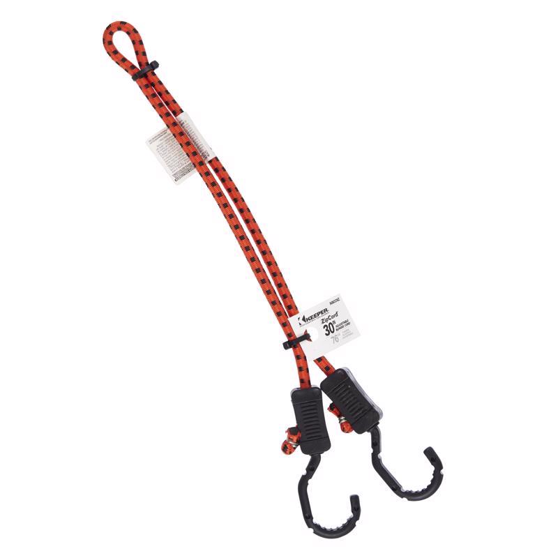 Keeper Orange Adjustable Bungee Cord 30 in. L X 0.315 in.