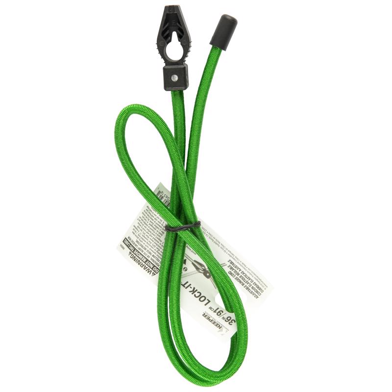 Keeper Lock-It Green Adjustable Bungee Cord 36 in. L X 0.5 in.