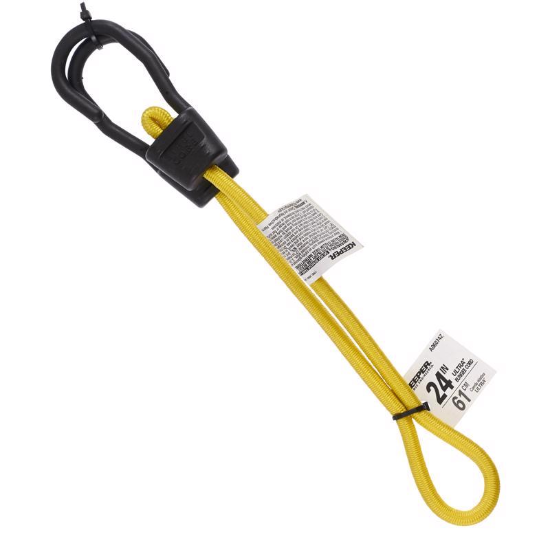 Keeper Yellow Bungee Cord 24 in. L X 0.374 in.