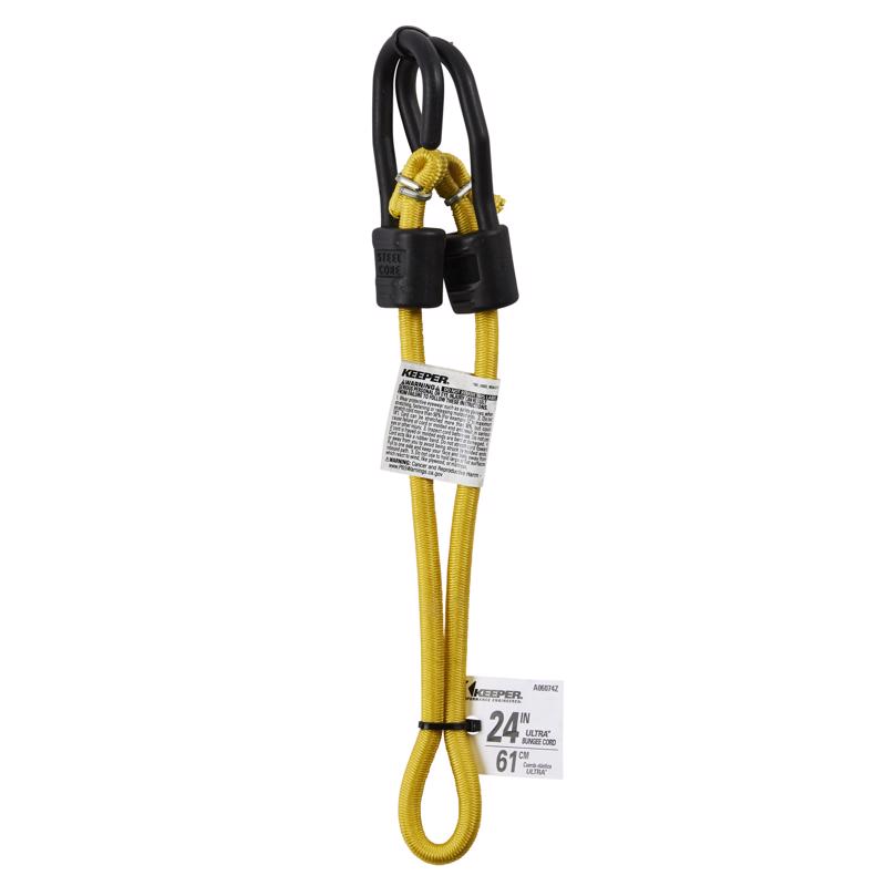 Keeper Yellow Bungee Cord 24 in. L X 0.374 in.