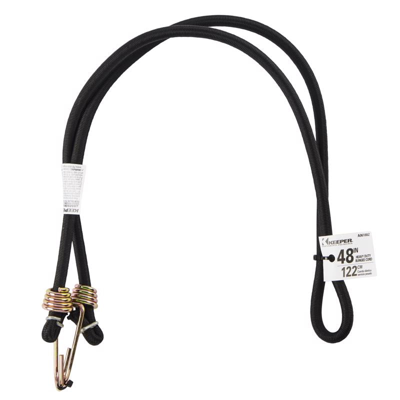 Keeper Black Bungee Cord 48 in. L X 0.374 in.