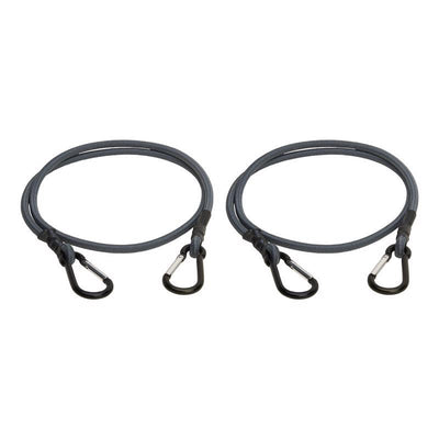 Keeper Gray Carabiner Style Bungee Cord 48 in. L X 0.315 in. 2 pk