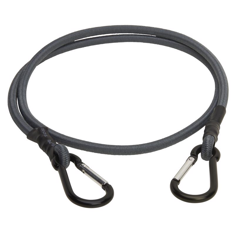 Keeper Gray Carabiner Style Bungee Cord 48 in. L X 0.315 in. 2 pk