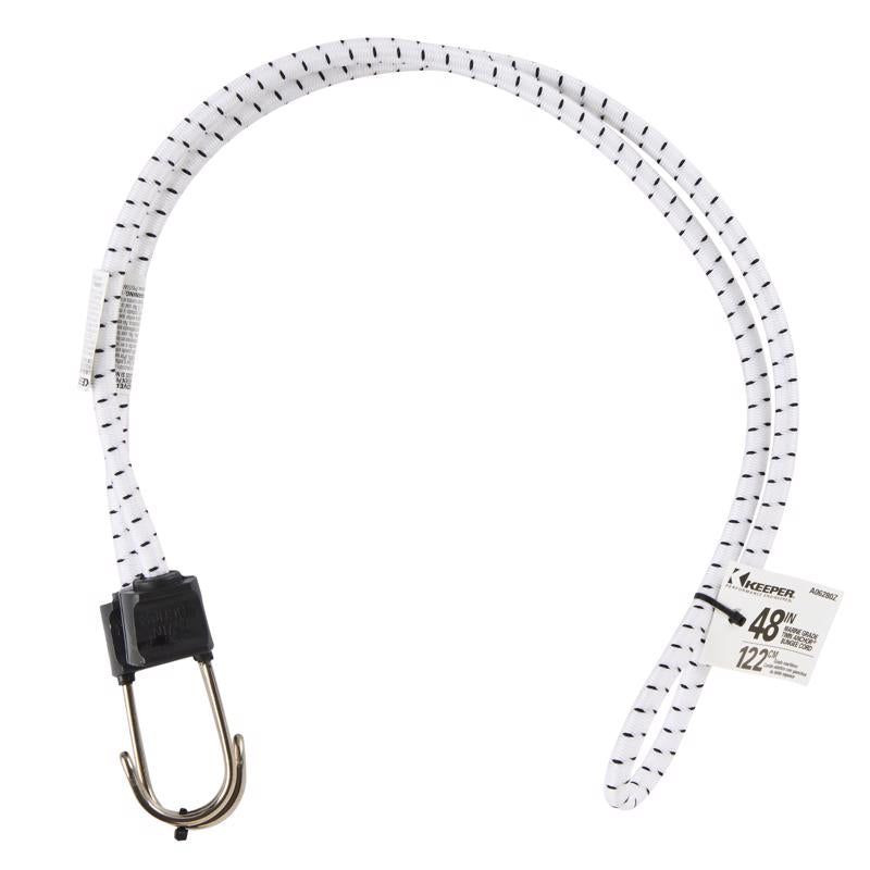 Keeper Black/White Bungee Cord 48 in. L X 0.315 in.
