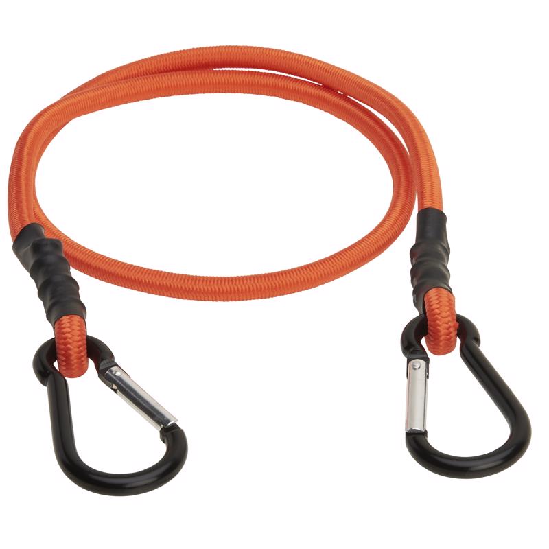 Keeper Orange Carabiner Style Bungee Cord 36 in. L X 0.315 in. 2 pk