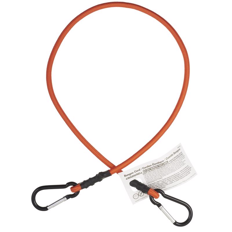 Keeper Orange Carabiner Style Bungee Cord 36 in. L X 0.315 in. 2 pk