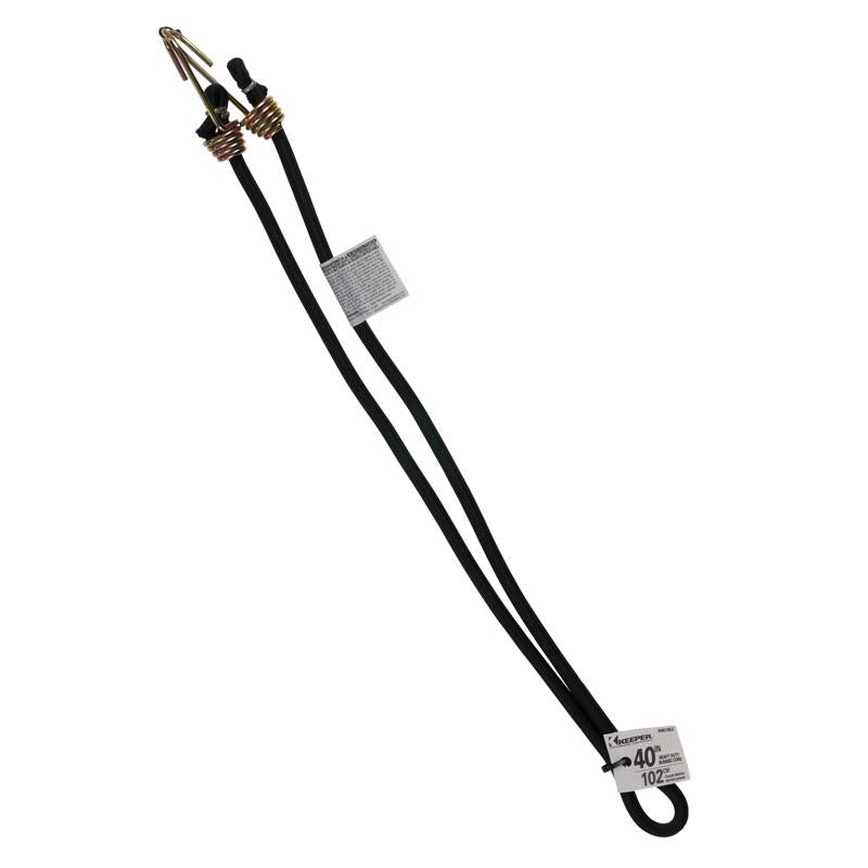 Keeper Black Bungee Cord 40 in. L X 0.374 in.