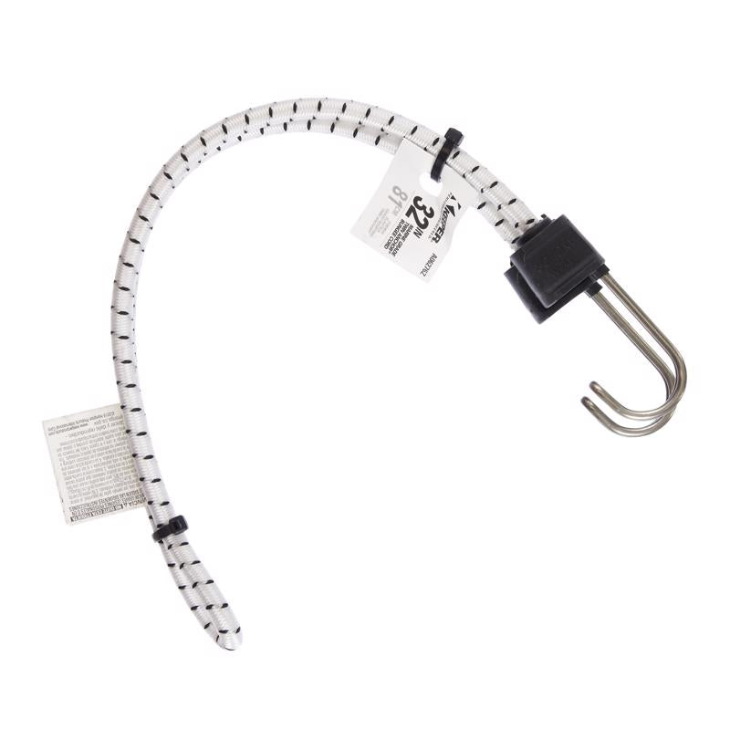 Keeper Black/White Bungee Cord 32 in. L X 0.315 in.