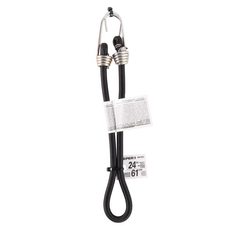 Keeper Black Bungee Cord 24 in. L X 0.374 in.