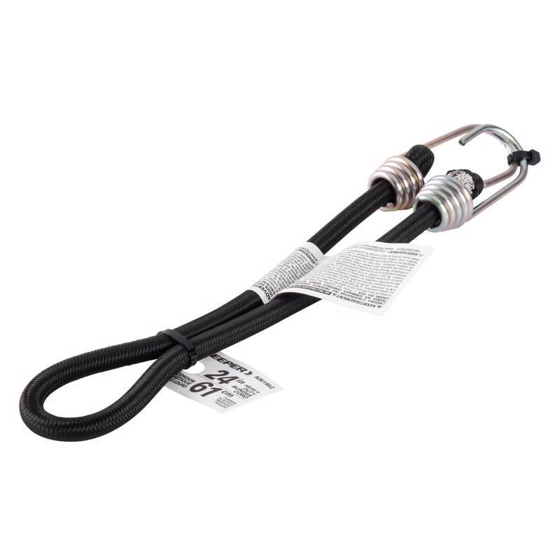 Keeper Black Bungee Cord 24 in. L X 0.374 in.
