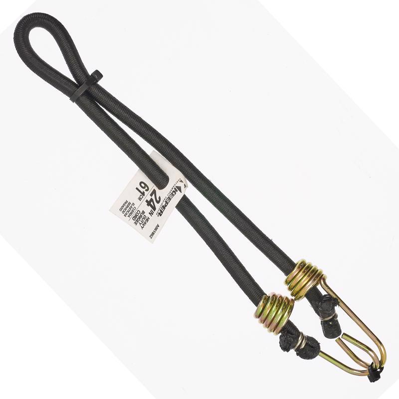 Keeper Black Bungee Cord 24 in. L X 0.374 in.