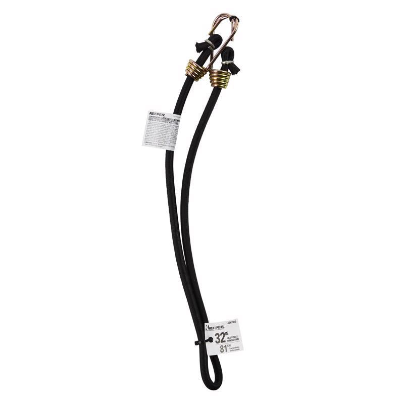 Keeper Black Bungee Cord 32 in. L X 0.374 in.