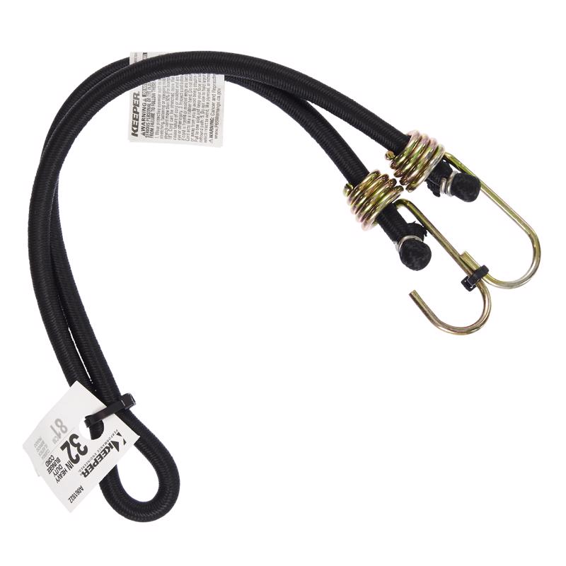 Keeper Black Bungee Cord 32 in. L X 0.374 in.