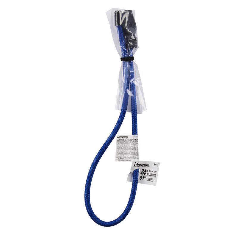 Keeper Lock-It Blue Adjustable Bungee Cord 24 in. L X 0.5 in.
