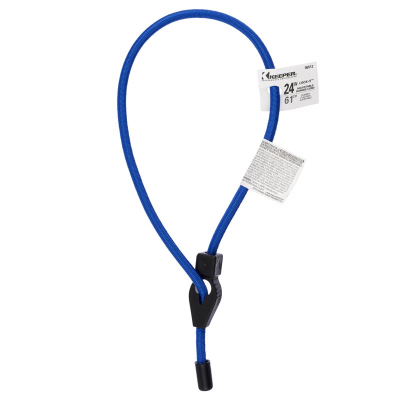 Keeper Lock-It Blue Adjustable Bungee Cord 24 in. L X 0.5 in.