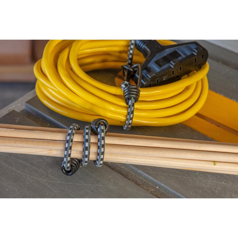 Keeper Black/White Bungee Cord 18 in. L X 0.315 in.