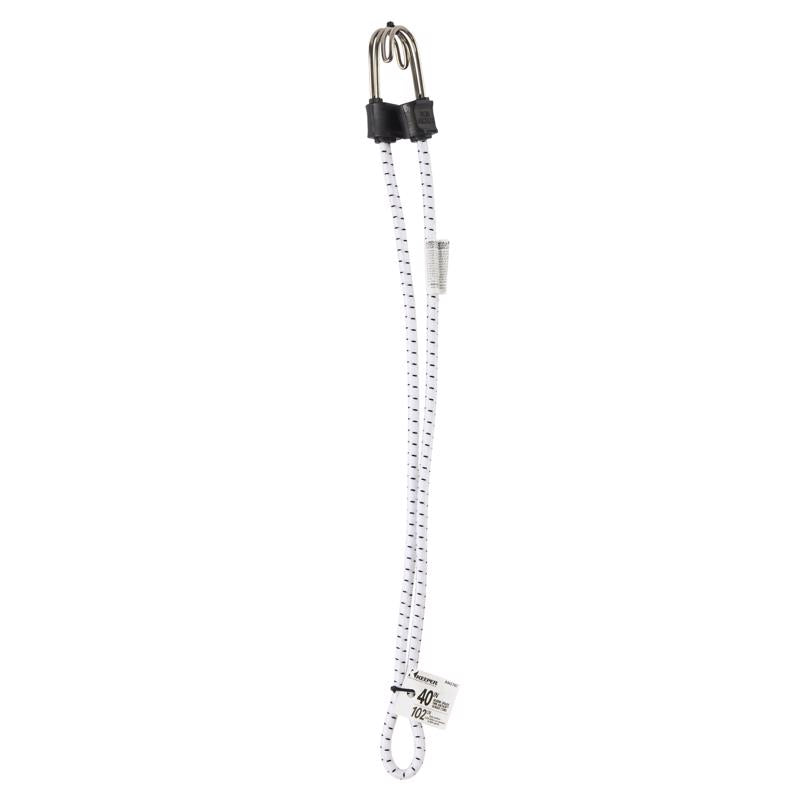 Keeper Marine Twin Anchor White Bungee Cord 40 in. L X 0.315 in.