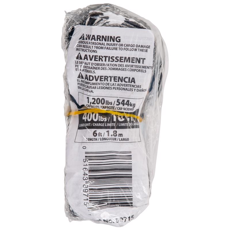 Keeper 1 in. W X 6 ft. L Gray Tie Down 400 lb
