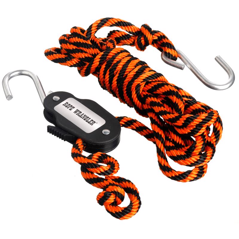 Keeper Rope Wrangler 3/8 in. W X 16 ft. L Black/Orange Tie Down 250 lb