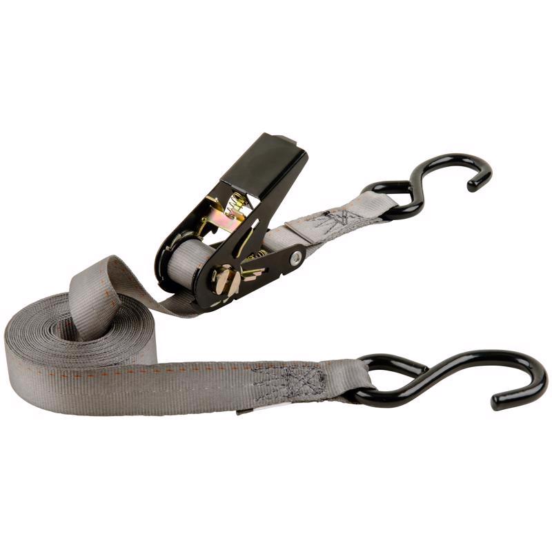 Keeper 1 in. W X 14 ft. L Gray Tie Down w/Ratchet 500 lb