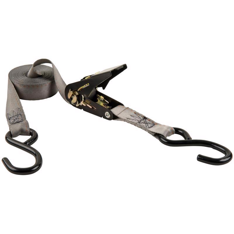 Keeper 1 in. W X 14 ft. L Gray Tie Down w/Ratchet 500 lb
