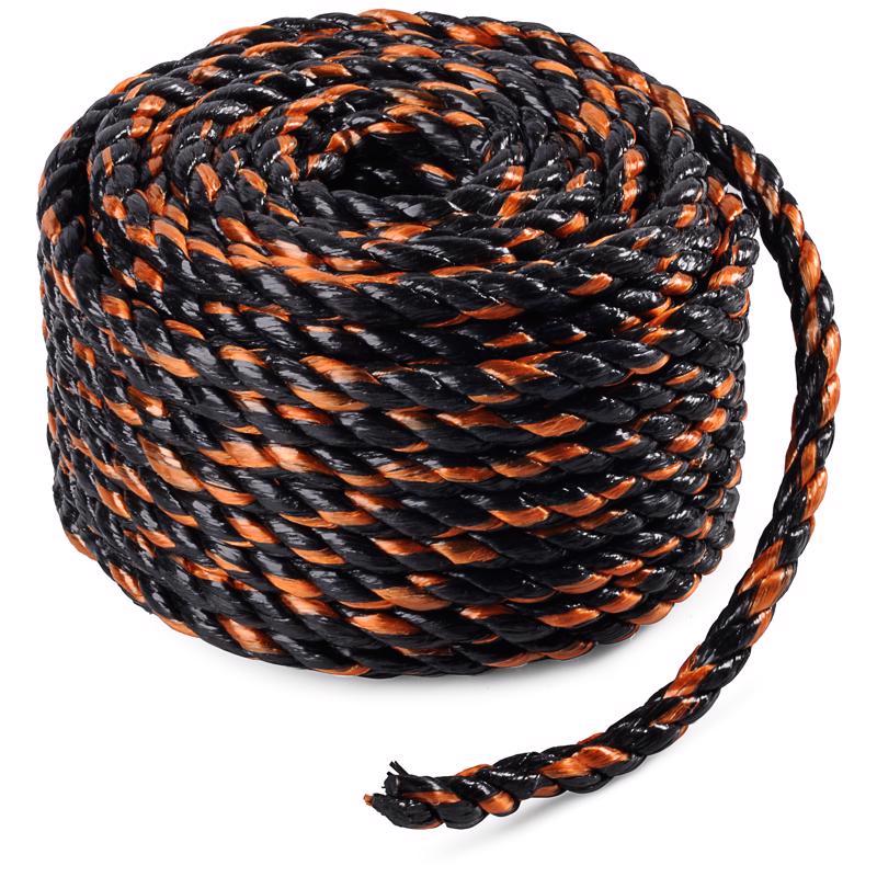 Keeper 3/8 in. W X 50 ft. L Black/Orange Truck Rope 244 lb