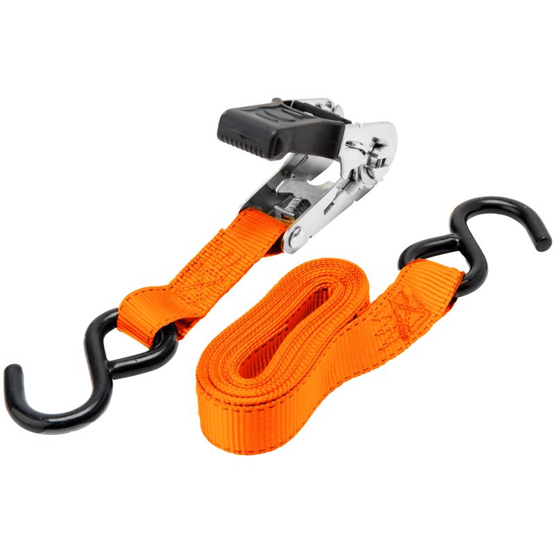 Keeper 1 in. W X 13 ft. L Black/Orange Ratchet Tie Down Strap 400 lb