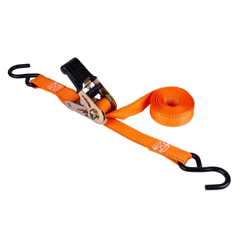Keeper 1 in. W X 13 ft. L Black/Orange Ratchet Tie Down Strap 400 lb